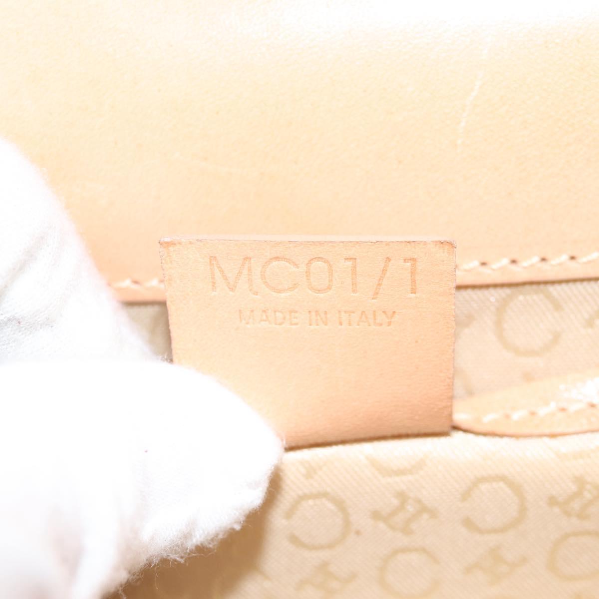 CELINE C Macadam Canvas Accessory Pouch Beige Gold Auth yk18393V