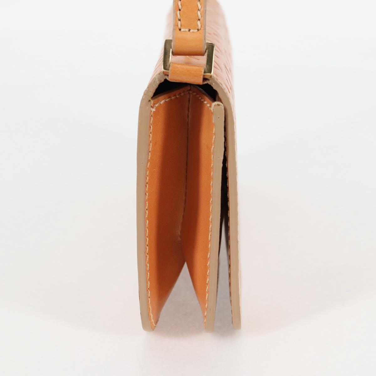 CELINE C Macadam Canvas Accessory Pouch Beige Gold Auth yk18393V