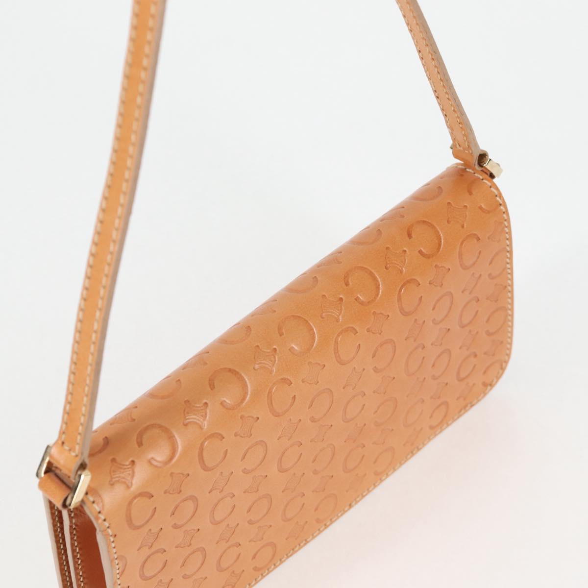 CELINE C Macadam Canvas Accessory Pouch Beige Gold Auth yk18393V