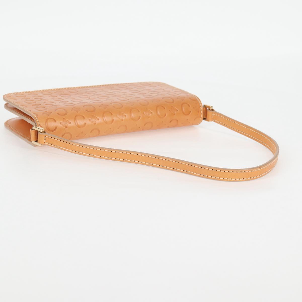 CELINE C Macadam Canvas Accessory Pouch Beige Gold Auth yk18393V