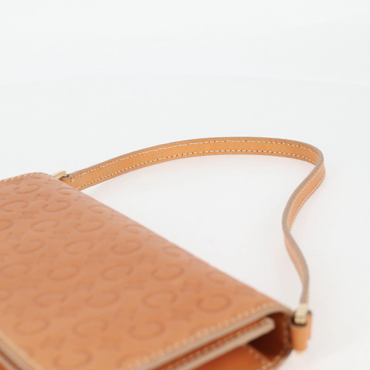 CELINE C Macadam Canvas Accessory Pouch Beige Gold Auth yk18393V