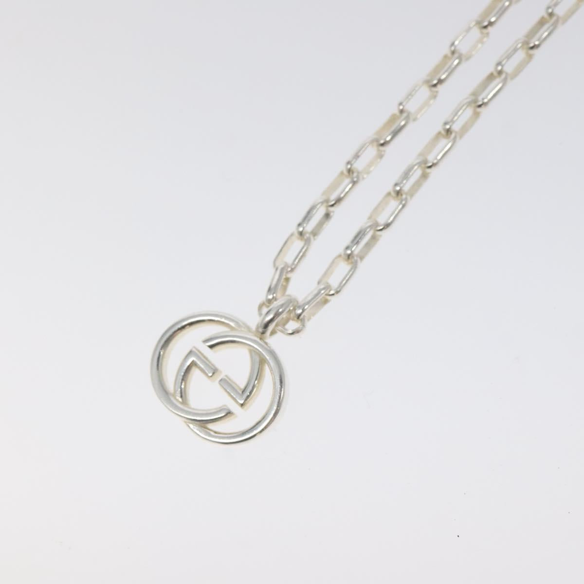 GUCCI Interlocking Necklace Ag925 Silver Auth yk18400
