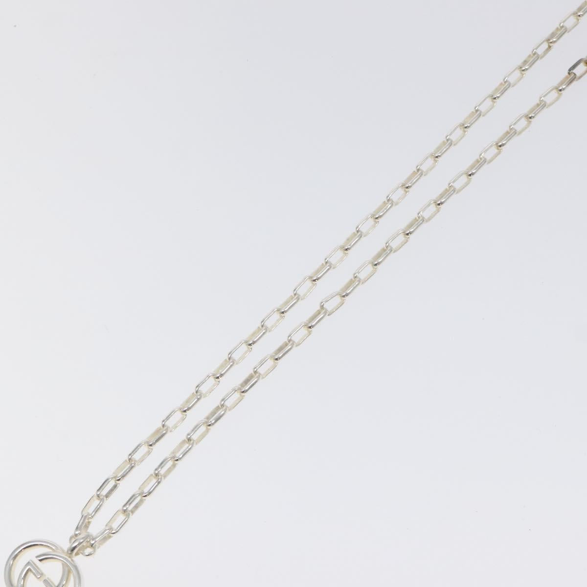 GUCCI Interlocking Necklace Ag925 Silver Auth yk18400