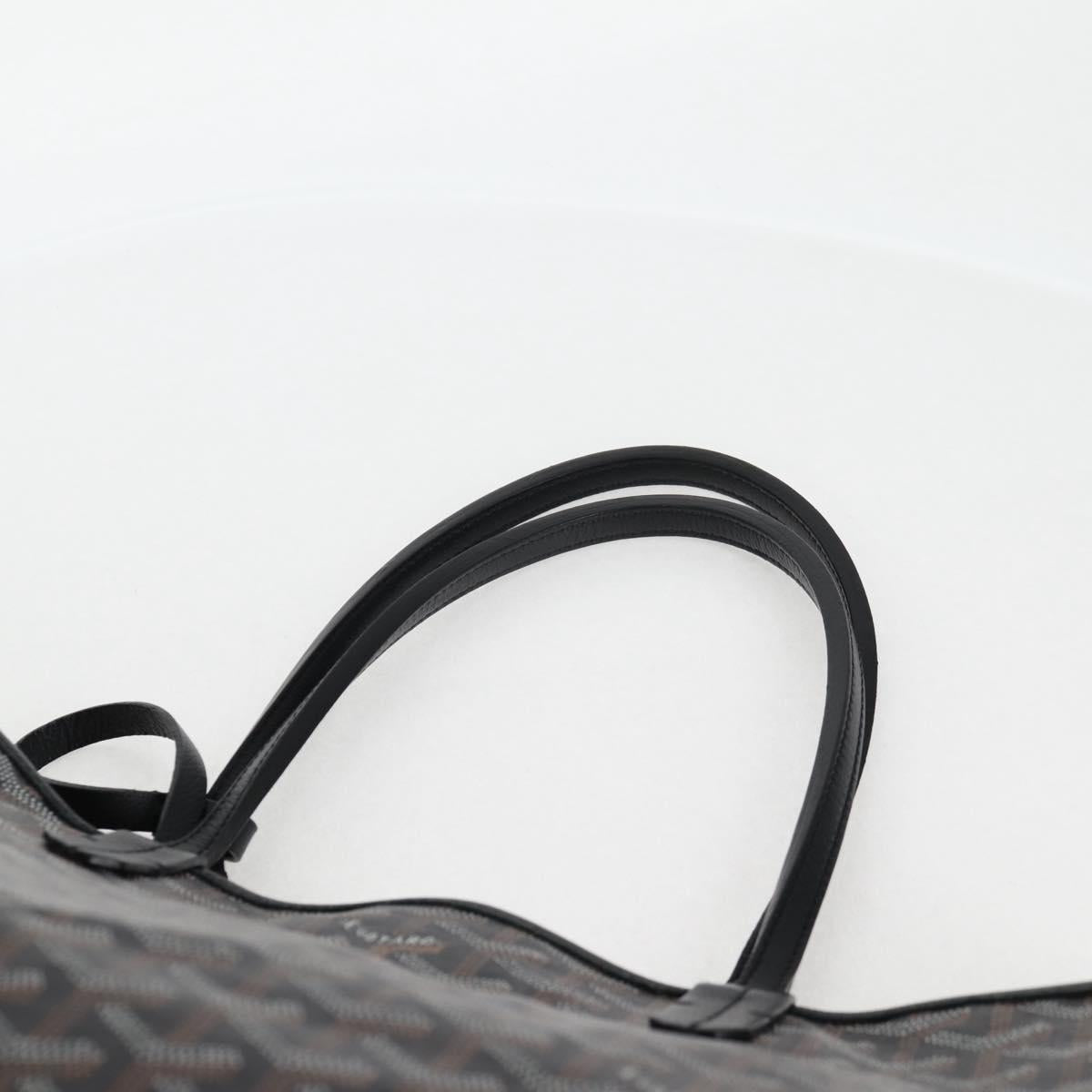 GOYARD Herringbone Saint Louis PM Tote Bag PVC Black Auth yk18410M