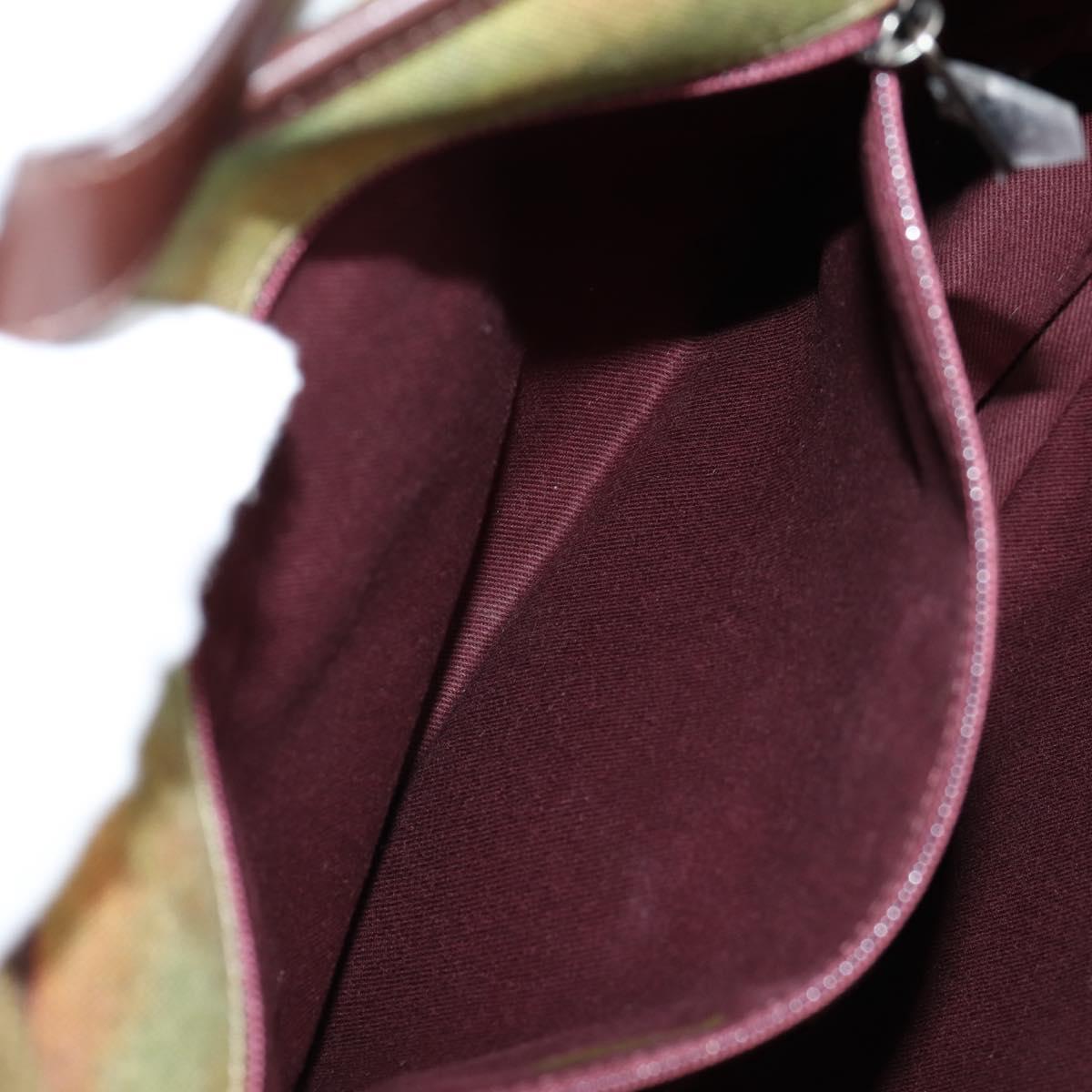 CHANEL Embroidery Graffiti Shoulder Bag Canvas Leather Khaki CC Auth yk18413SM