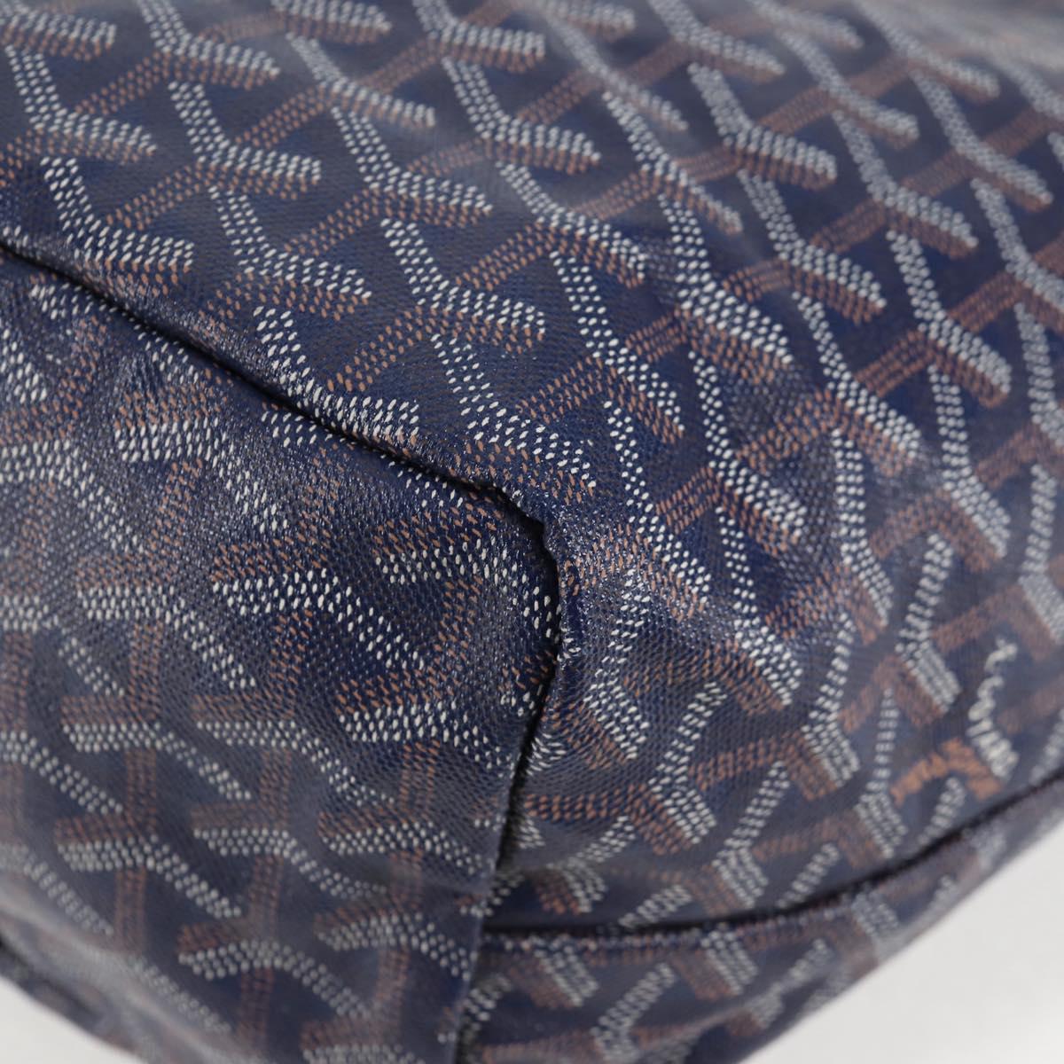 GOYARD Herringbone Saint Louis PM Tote Bag PVC Navy Auth yk18428M