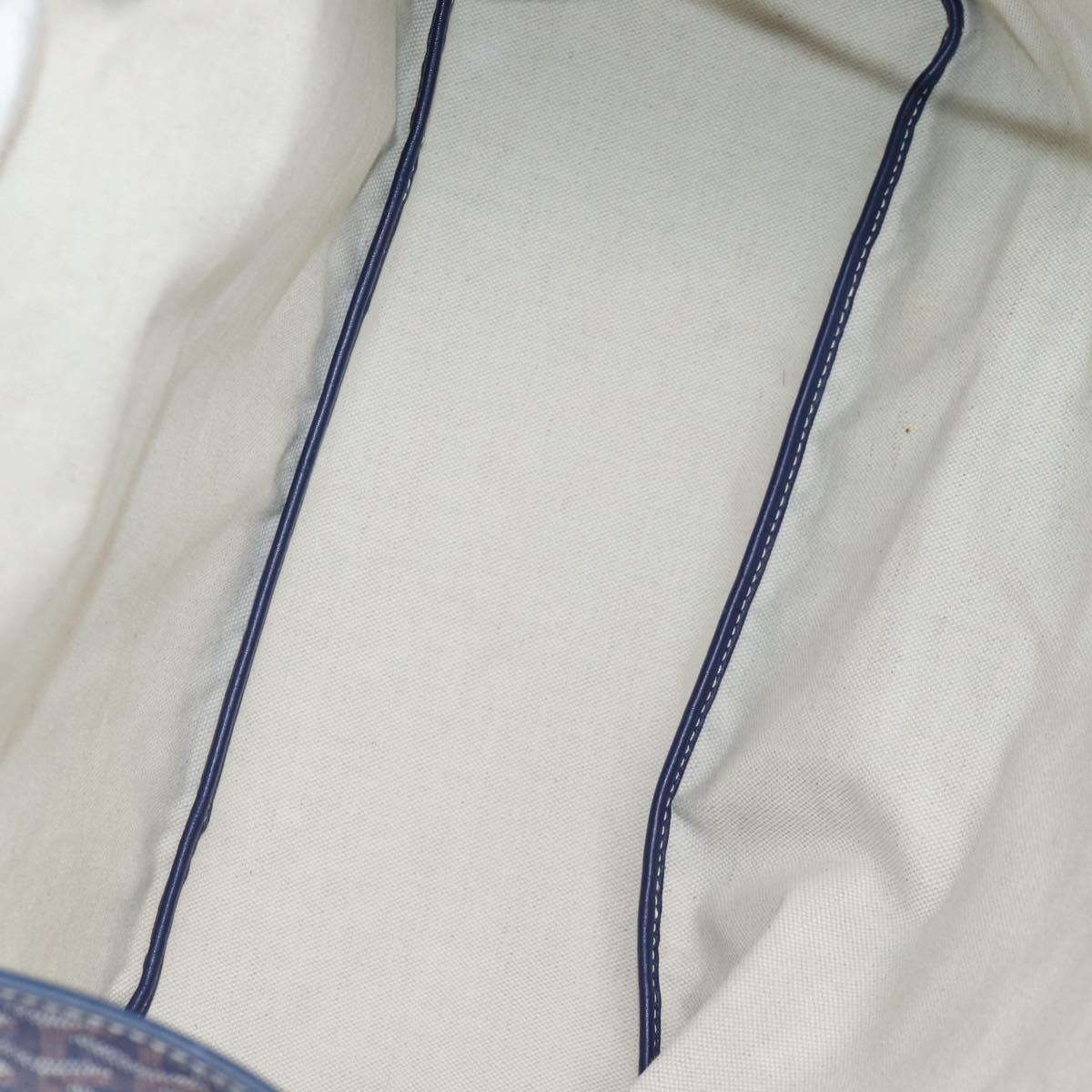 GOYARD Herringbone Saint Louis PM Tote Bag PVC Navy Auth yk18428M