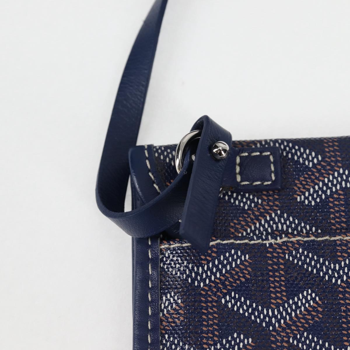 GOYARD Herringbone Saint Louis PM Tote Bag PVC Navy Auth yk18428M