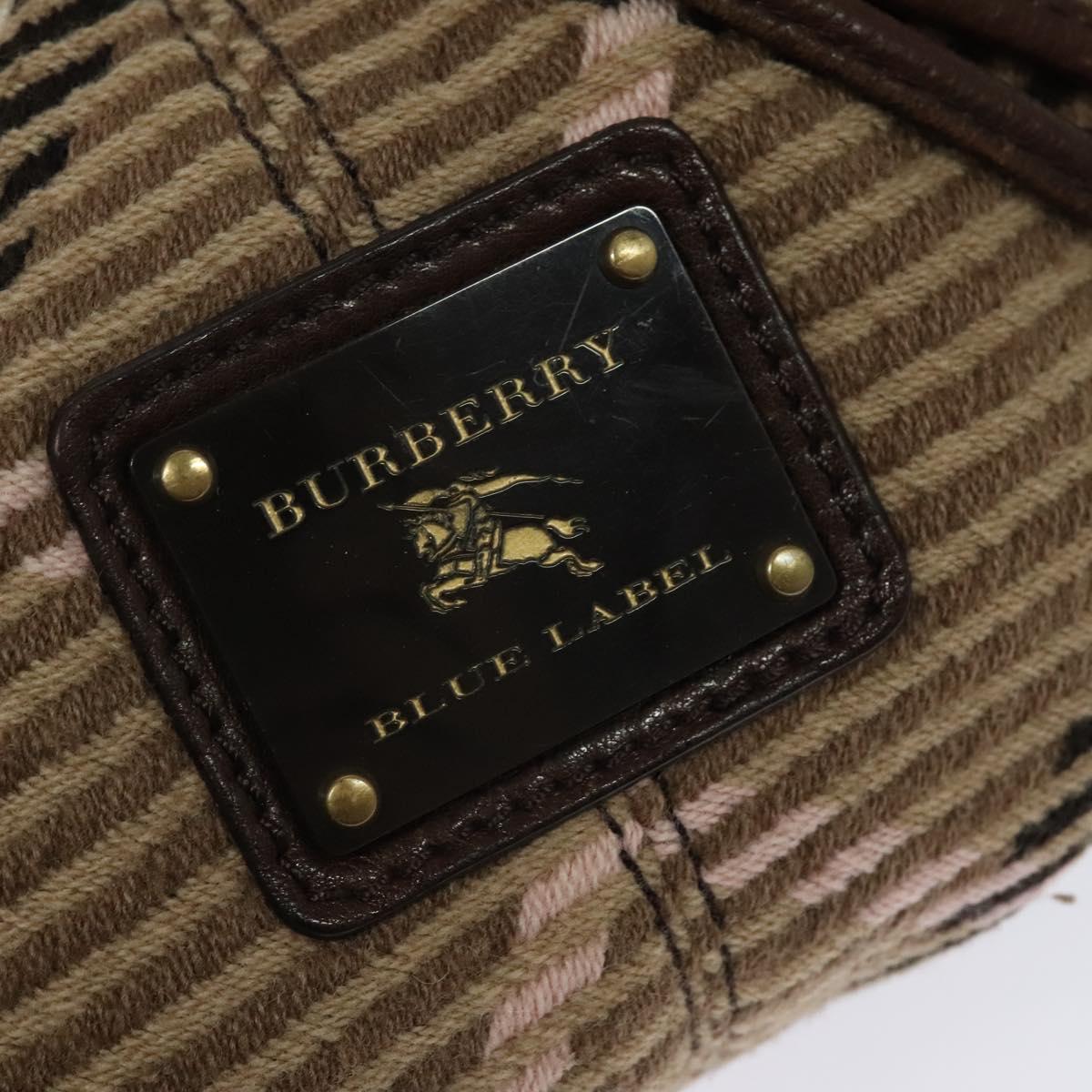 BURBERRY Nova Check Blue Label Shoulder Bag Wool Brown Auth yk18434
