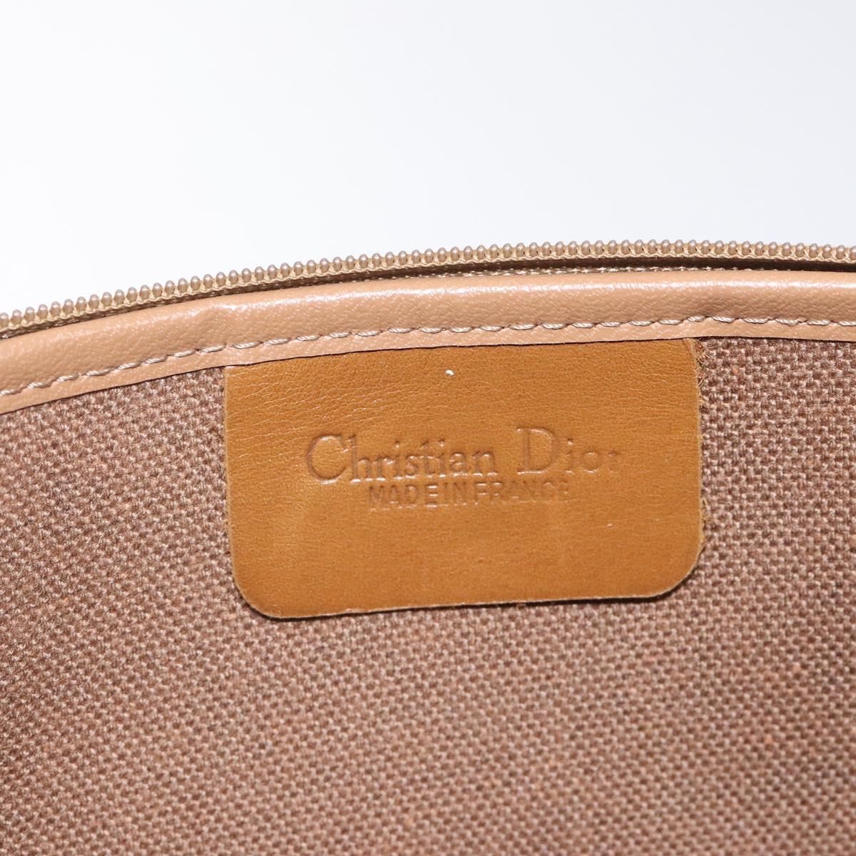 Christian Dior Honeycomb Canvas Clutch Bag PVC Beige Gold Auth yk18440
