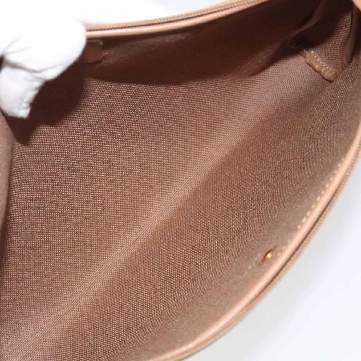 Christian Dior Honeycomb Canvas Clutch Bag PVC Beige Gold Auth yk18440