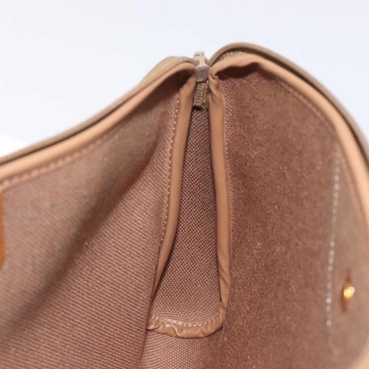 Christian Dior Honeycomb Canvas Clutch Bag PVC Beige Gold Auth yk18440