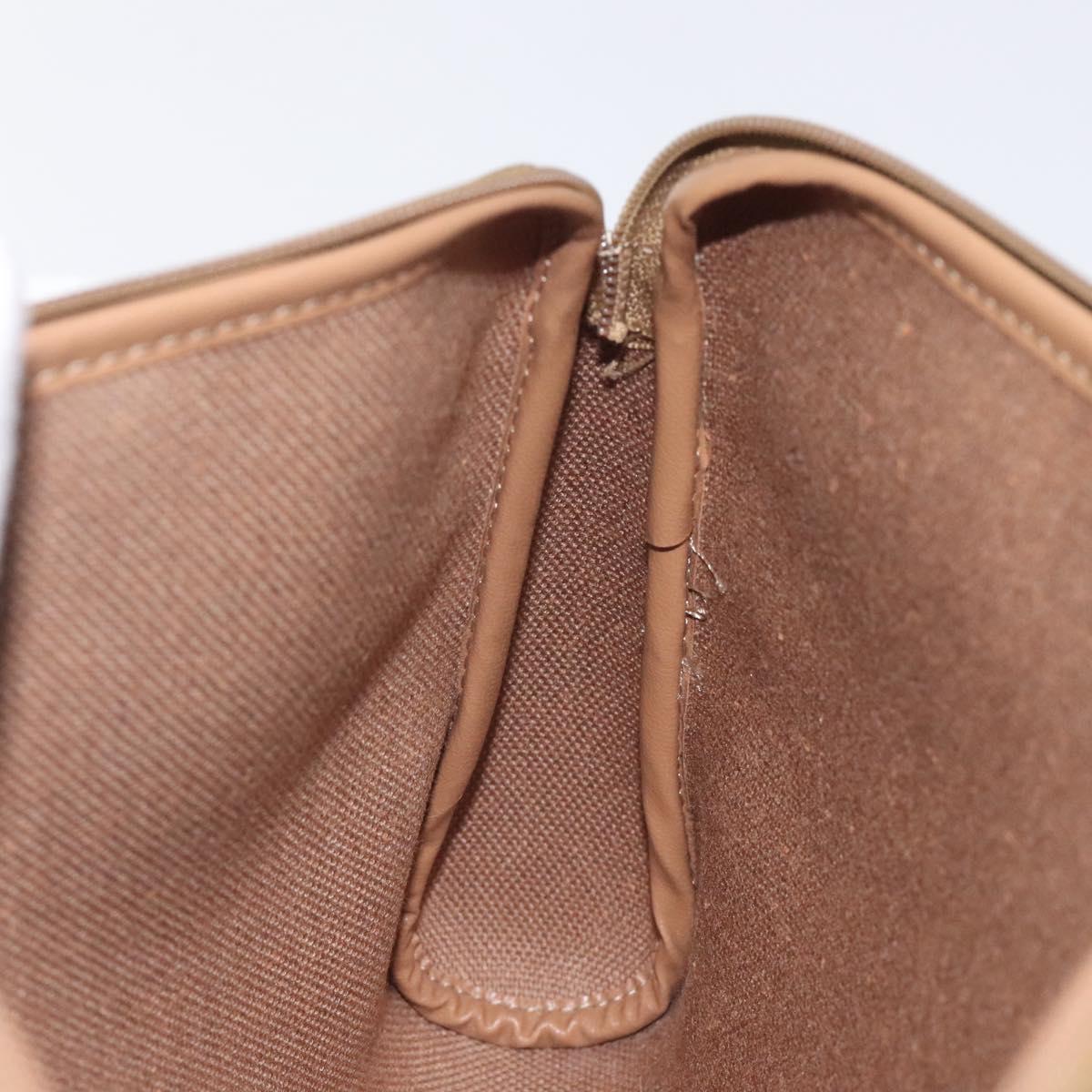 Christian Dior Honeycomb Canvas Clutch Bag PVC Beige Gold Auth yk18440