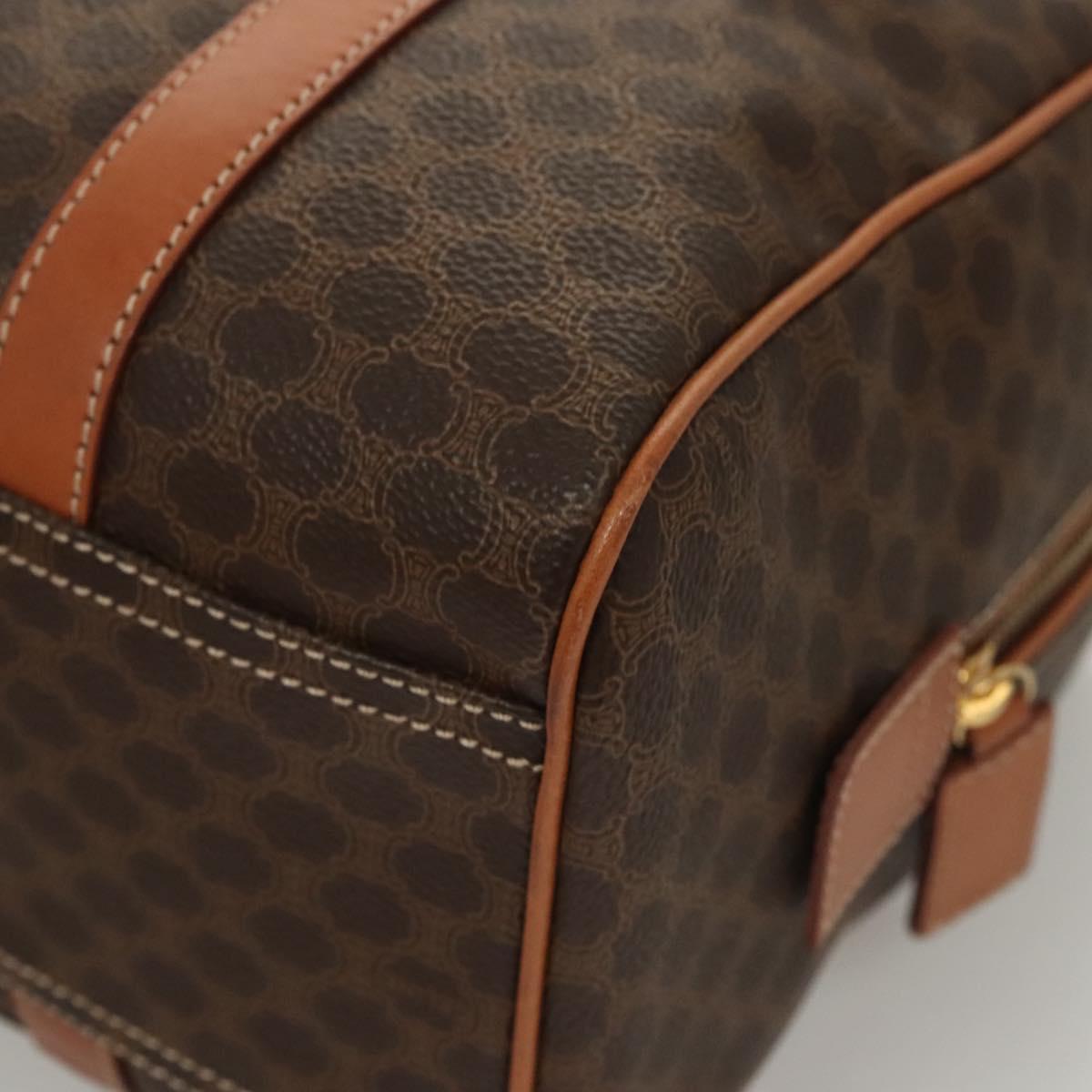 CELINE Macadam Canvas Hand Bag PVC Leather Brown Gold Auth yk18442V
