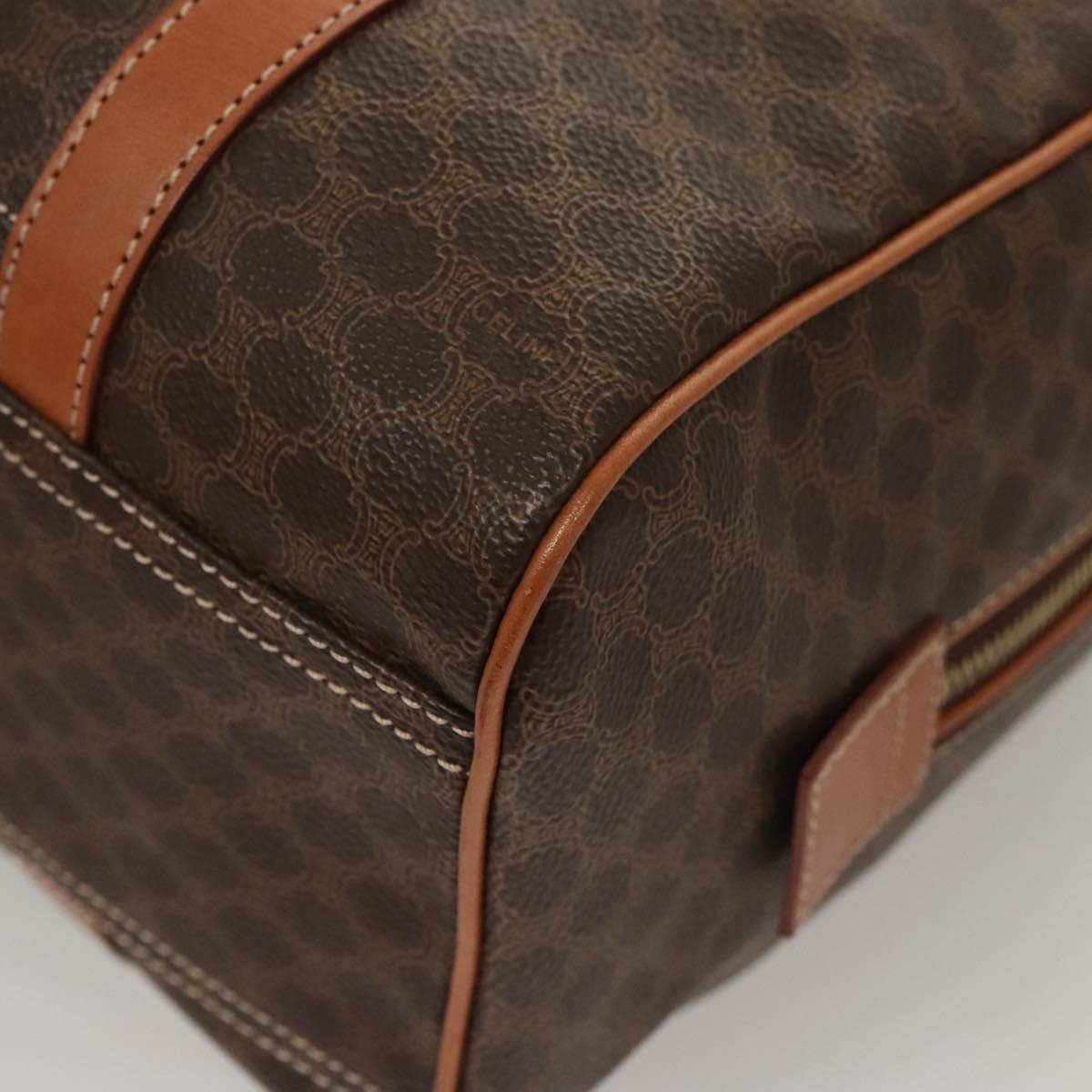 CELINE Macadam Canvas Hand Bag PVC Leather Brown Gold Auth yk18442V