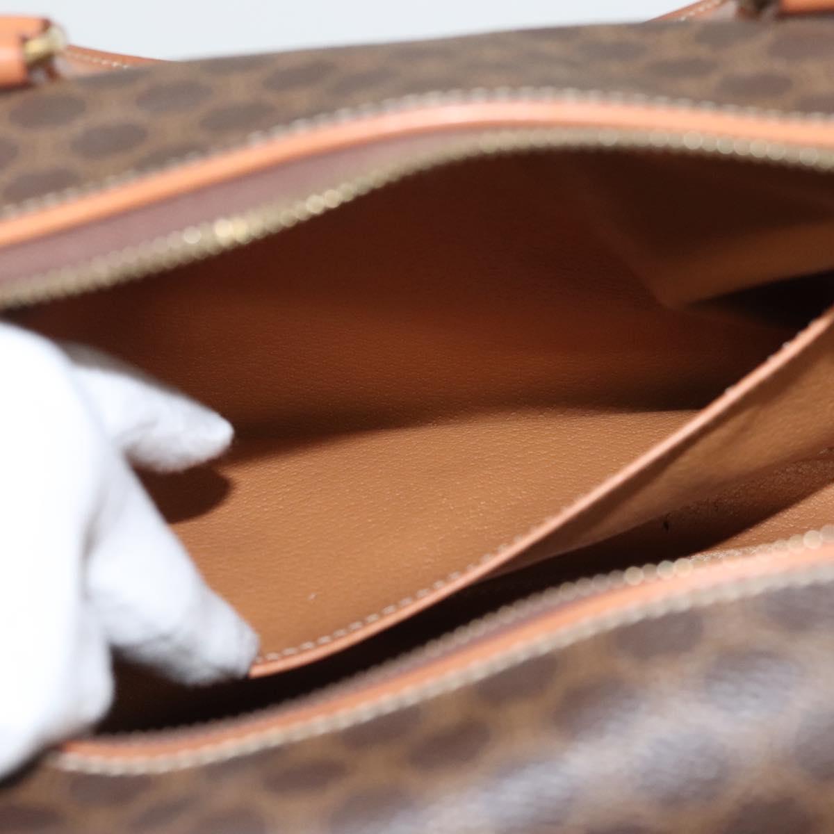 CELINE Macadam Canvas Hand Bag PVC Leather Brown Gold Auth yk18442V