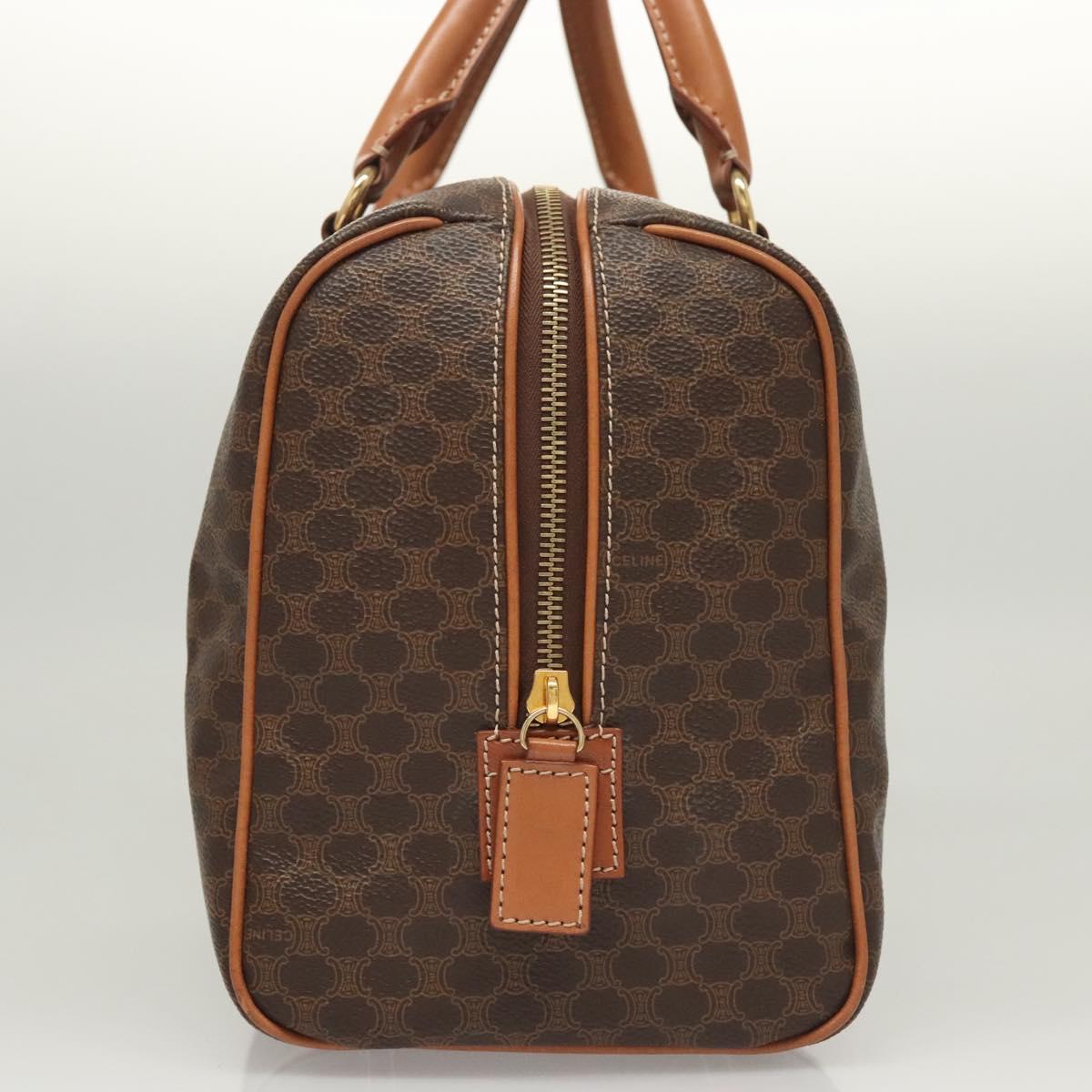 CELINE Macadam Canvas Hand Bag PVC Leather Brown Gold Auth yk18442V