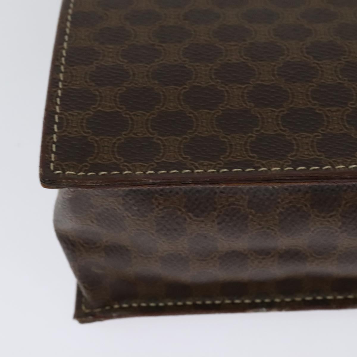 CELINE Macadam Canvas Hand Bag PVC Leather 2way Brown Gold Auth yk18454