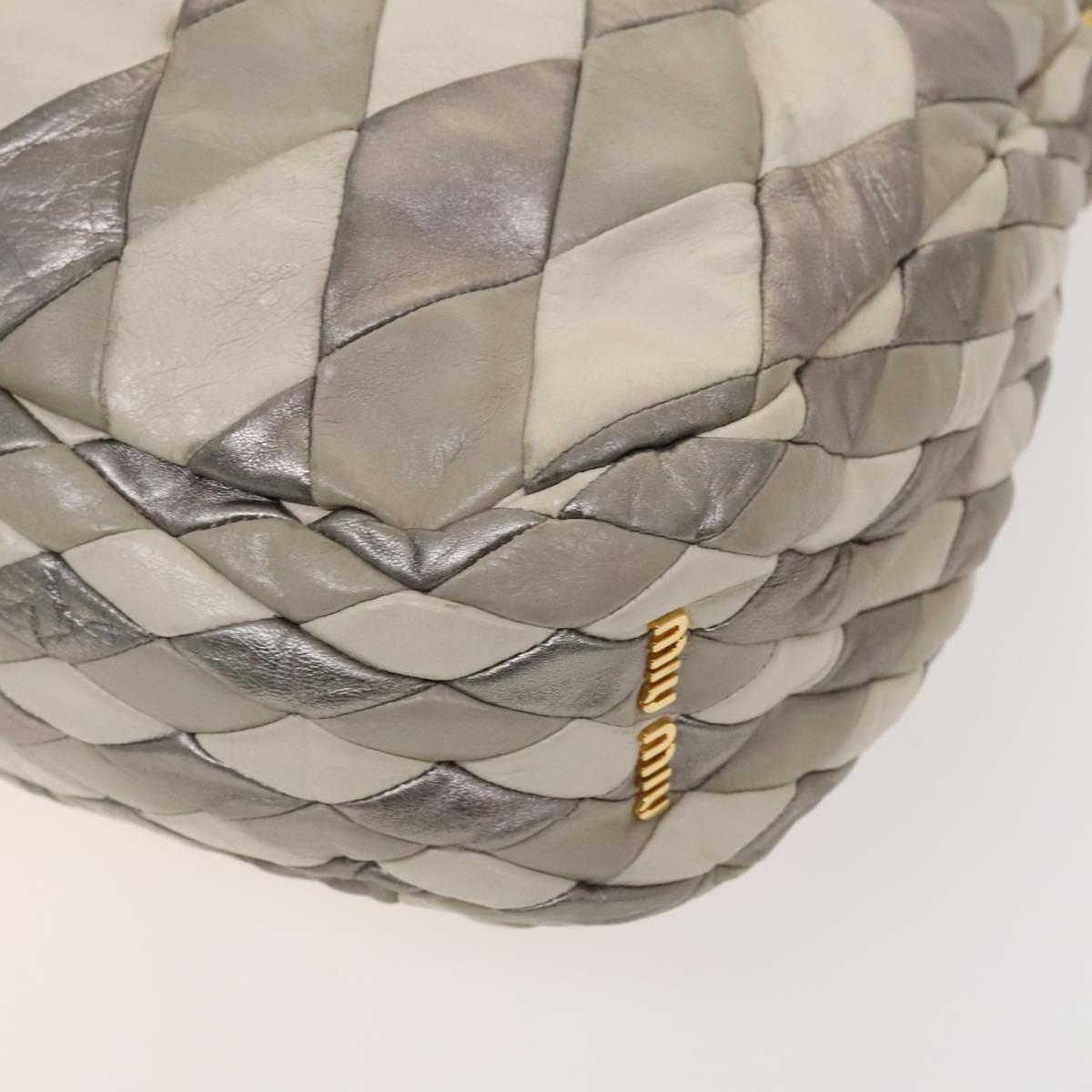 Miu Miu Shoulder Bag Leather 2way Gray Gold Auth yk18463