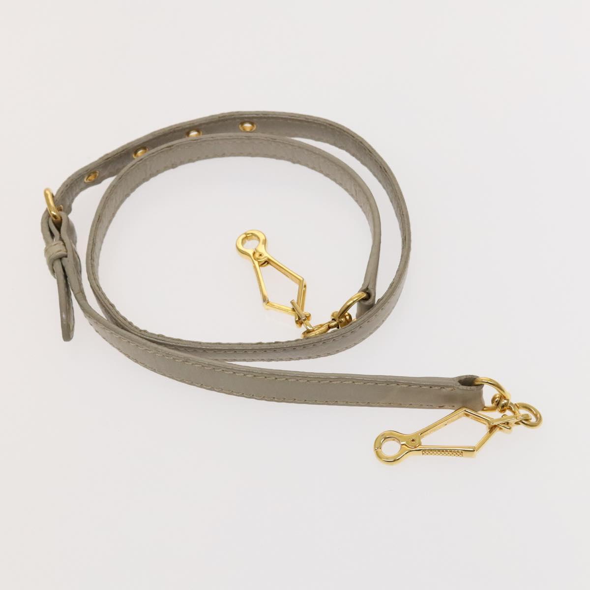 Miu Miu Shoulder Bag Leather 2way Gray Gold Auth yk18463