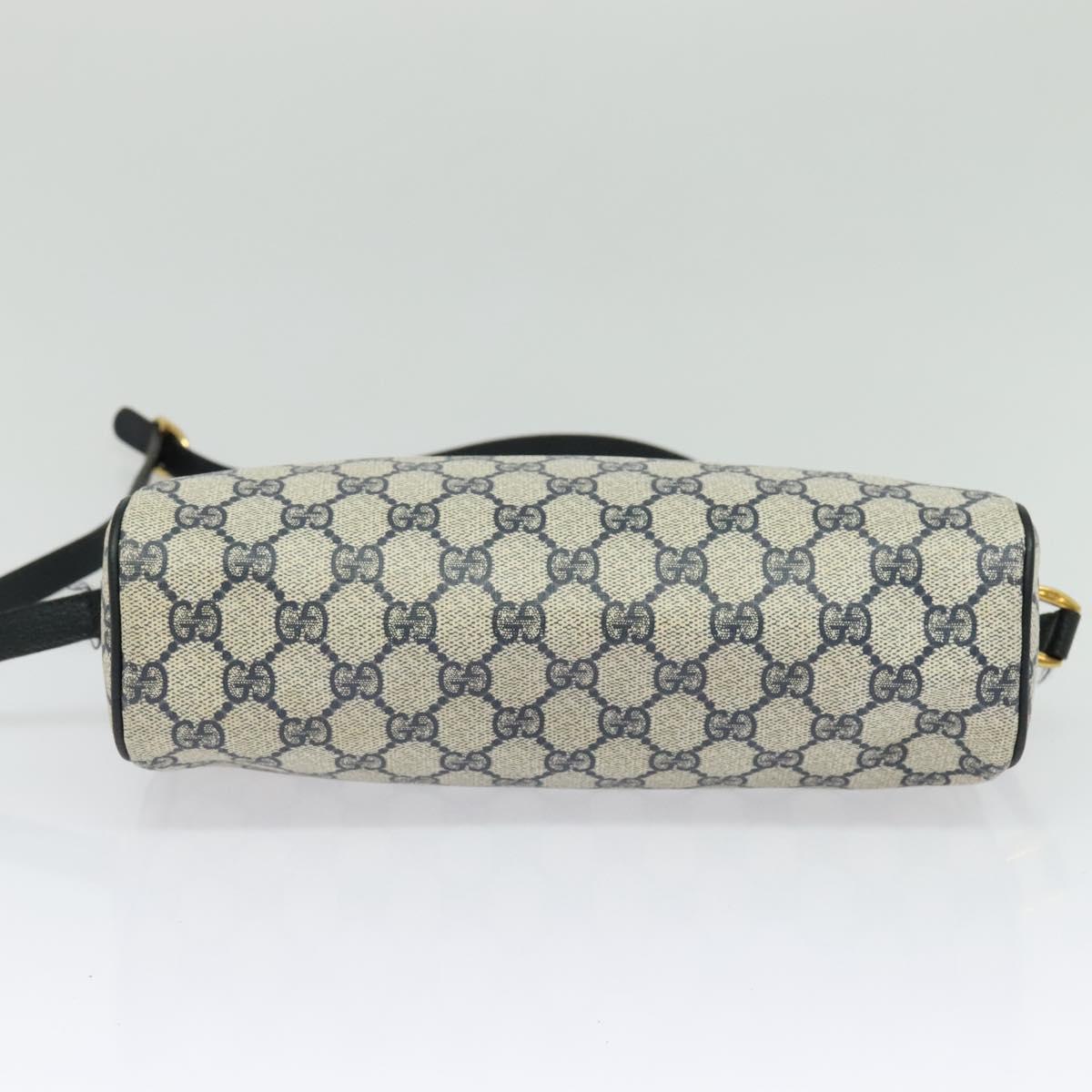 GUCCI GG Supreme Sherry Line Shoulder Bag PVC Navy Gold 001 56 6472 Auth yk18475