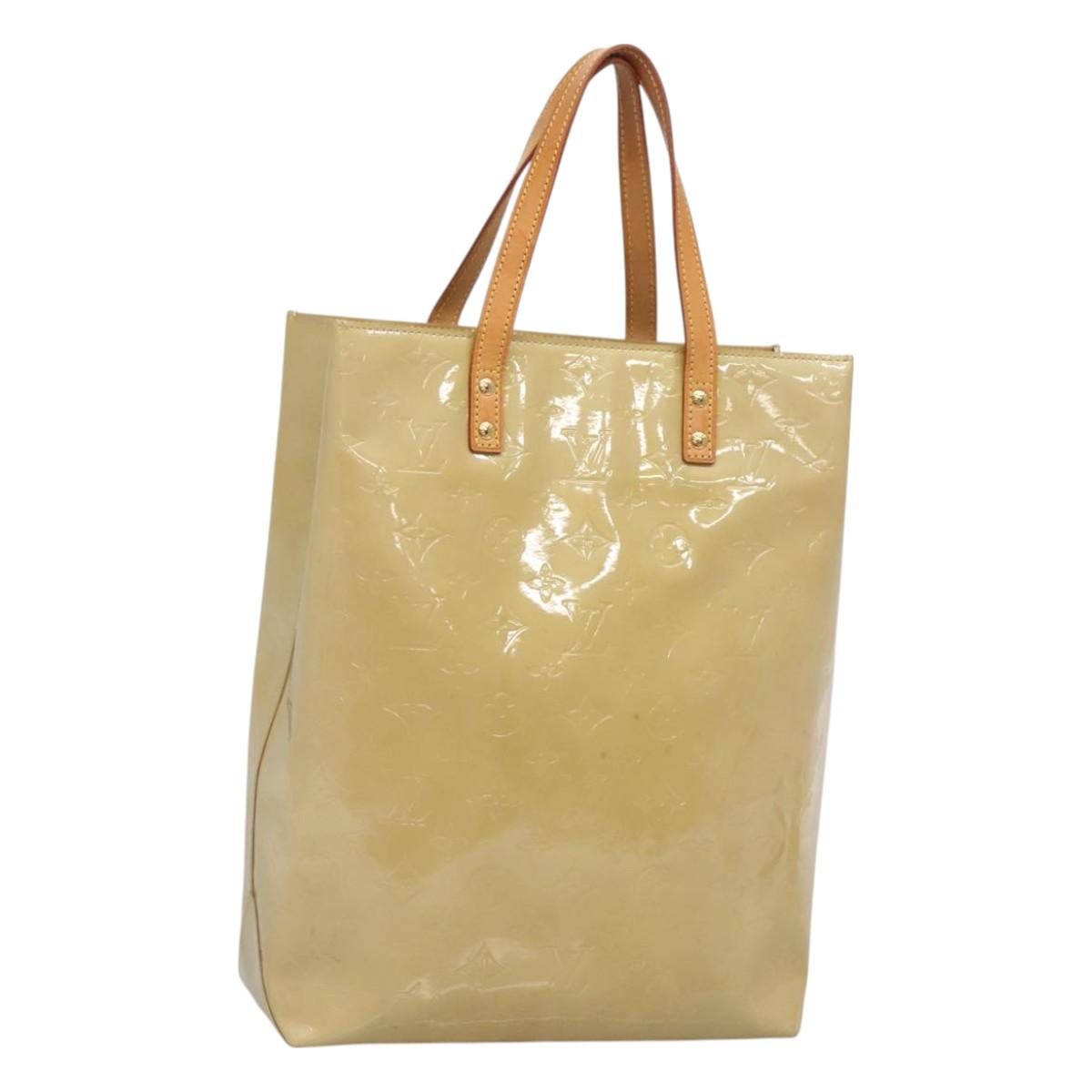 LOUIS VUITTON Monogram Vernis Reade MM Hand Bag Beige M91141 LV Auth yk18515