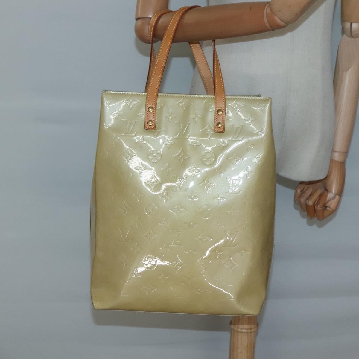 LOUIS VUITTON Monogram Vernis Reade MM Hand Bag Beige M91141 LV Auth yk18515