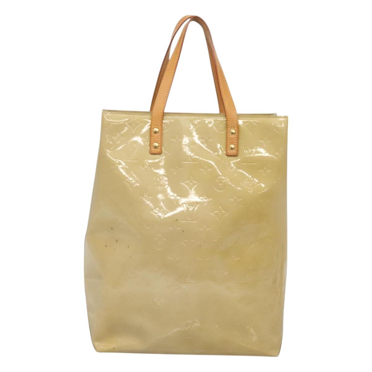 LOUIS VUITTON Monogram Vernis Reade MM Hand Bag Beige M91141 LV Auth yk18515