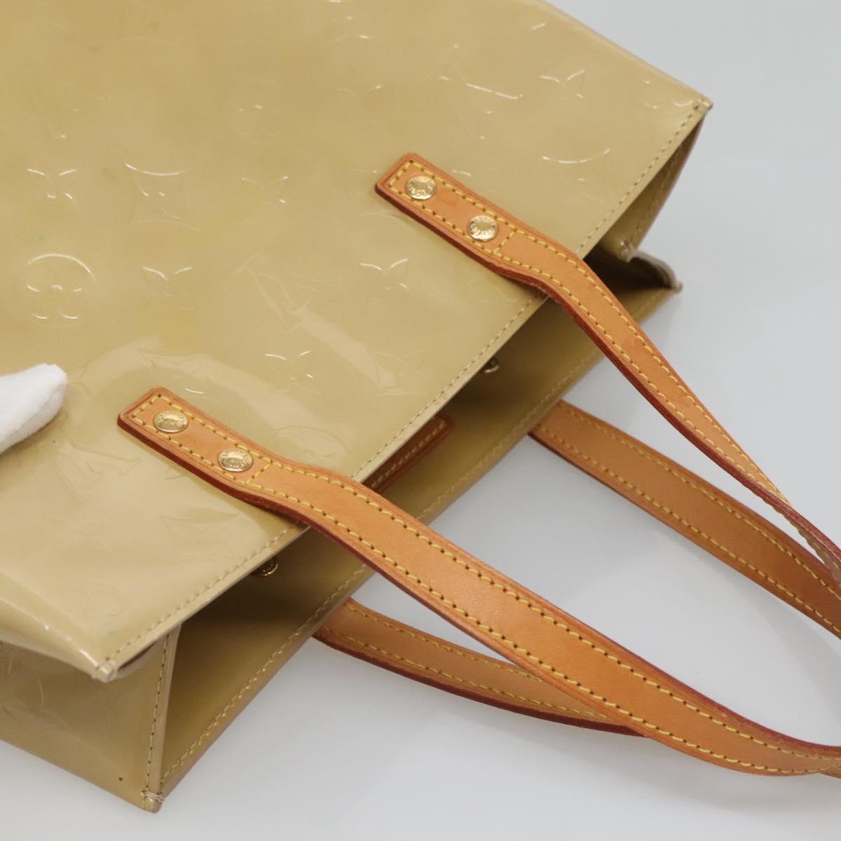 LOUIS VUITTON Monogram Vernis Reade MM Hand Bag Beige M91141 LV Auth yk18515