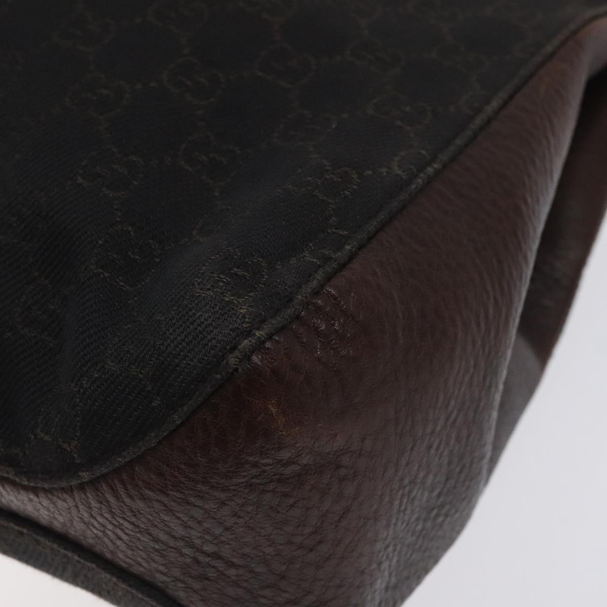 GUCCI GG Canvas Tote Bag Brown Silver 101971 Auth yk18550