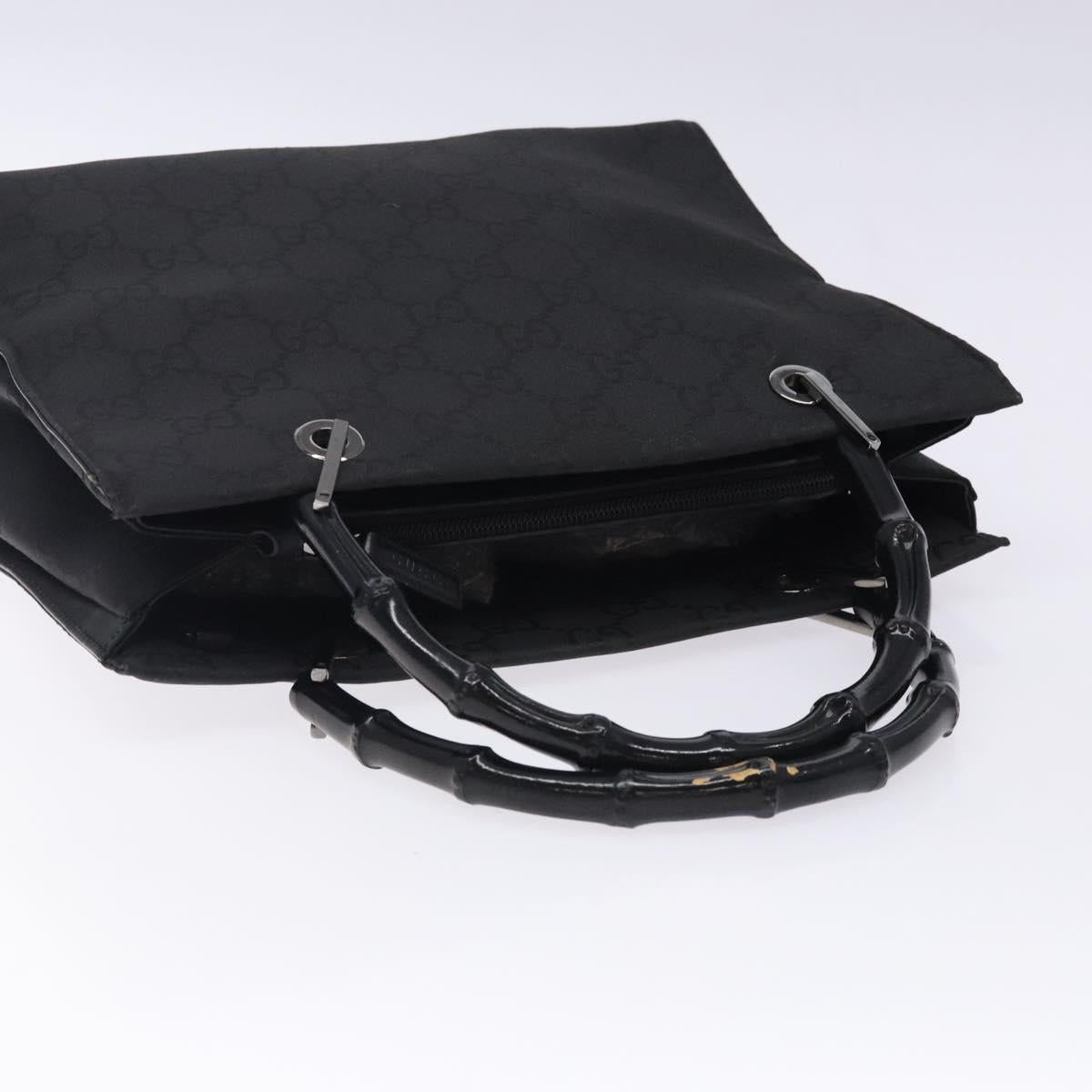 GUCCI Bamboo GG Canvas Hand Bag Black 002 1016 Auth yk18592