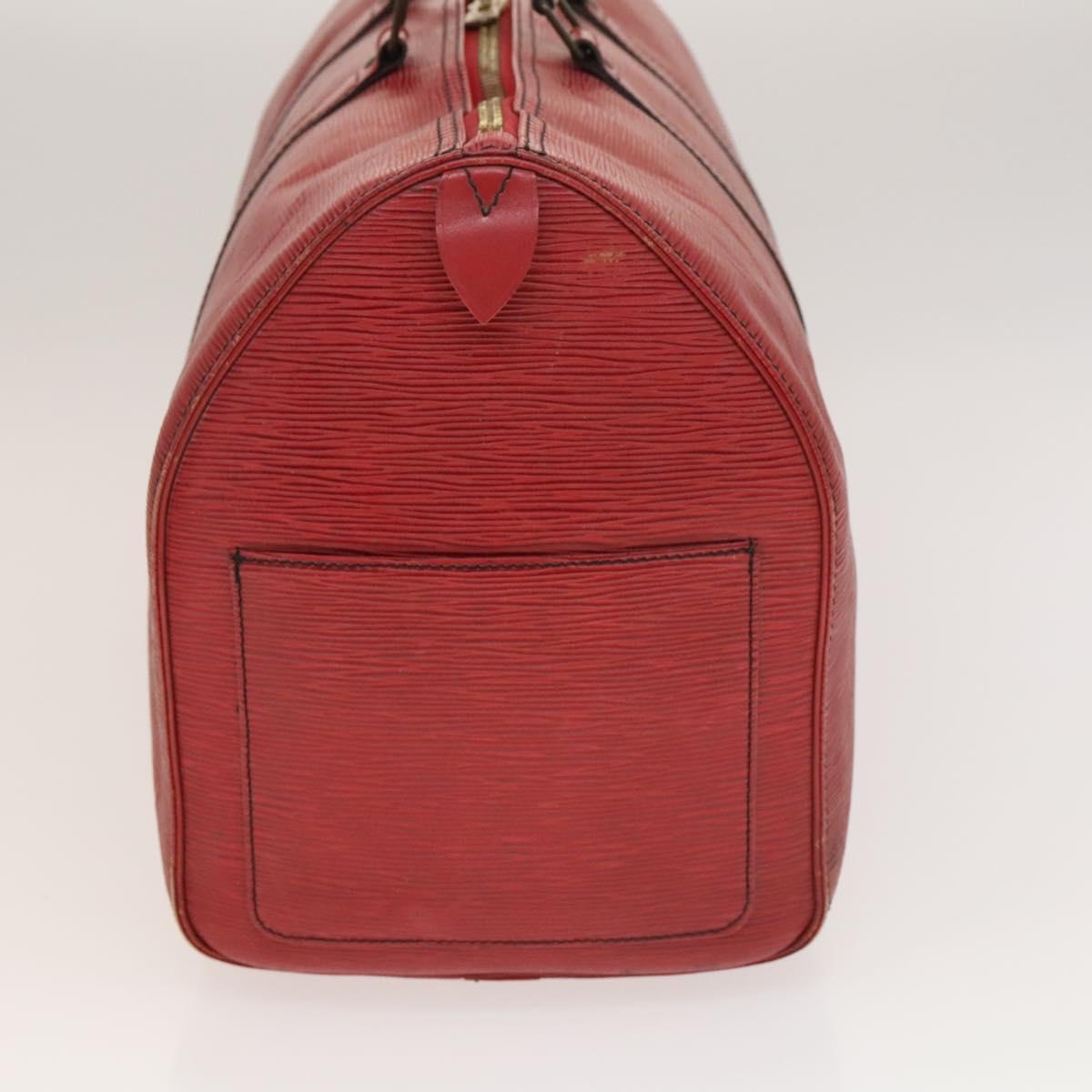 LOUIS VUITTON Epi Keepall 45 Boston Bag Red M42977 LV Auth yk18614
