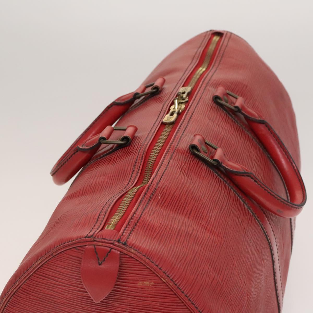LOUIS VUITTON Epi Keepall 45 Boston Bag Red M42977 LV Auth yk18614