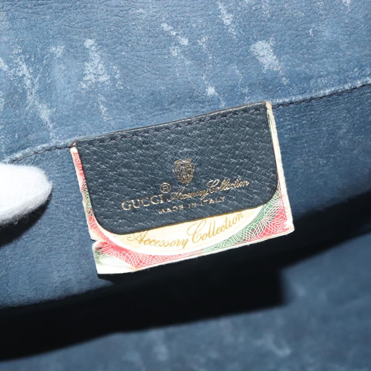 GUCCI GG Supreme Sherry Line Clutch Bag PVC Navy 89 01 030 Auth yk18615