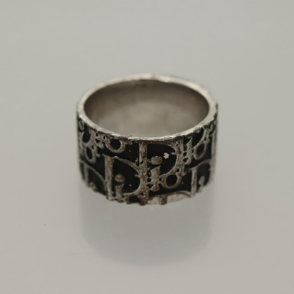 Christian Dior Ring Necklace Metal 2Set Silver Gold Tone Auth yk18632