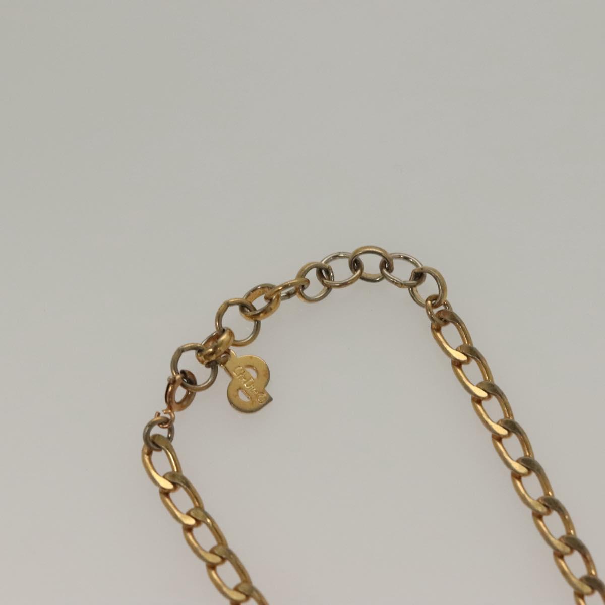 Christian Dior Ring Necklace Metal 2 Set Silver Gold Tone Auth yk18632