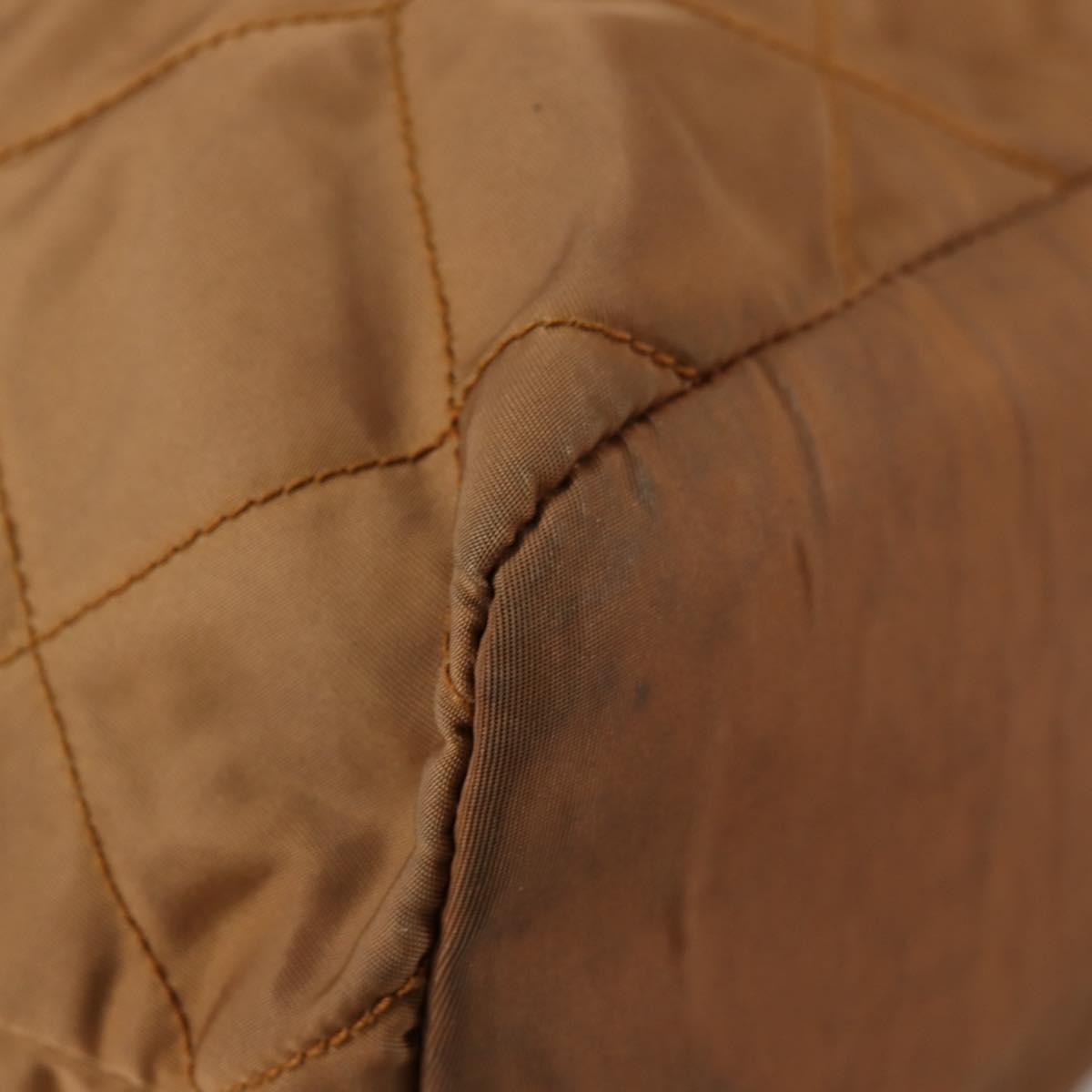 PRADA Backpack Nylon Brown Gold Auth yk18648