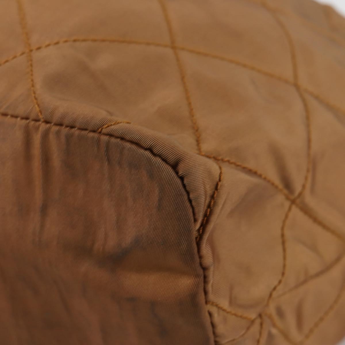 PRADA Backpack Nylon Brown Gold Auth yk18648