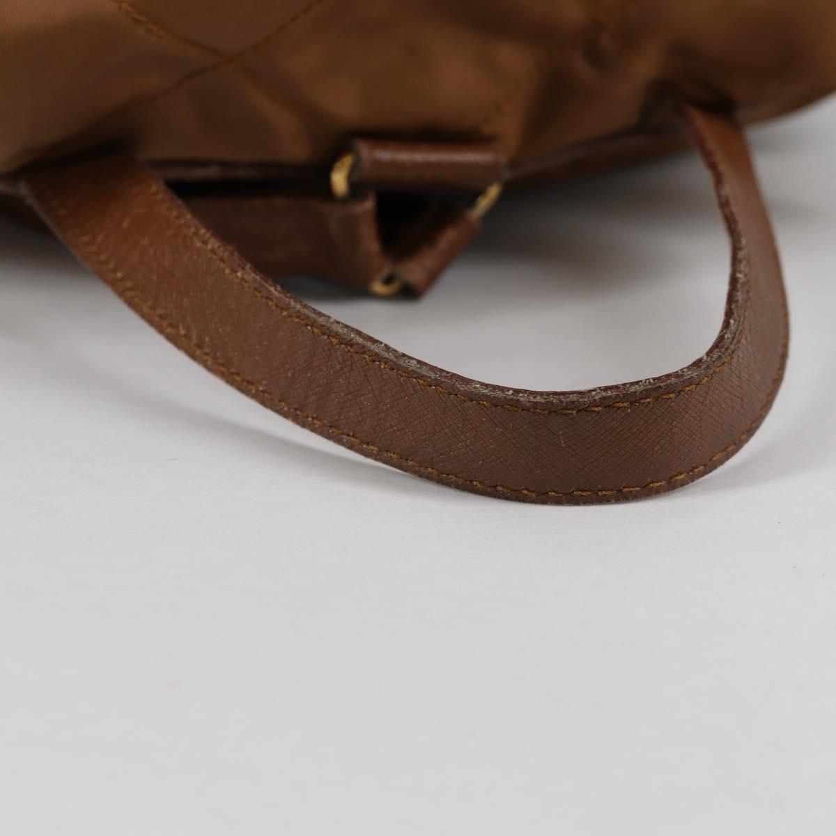 PRADA Backpack Nylon Brown Gold Auth yk18648