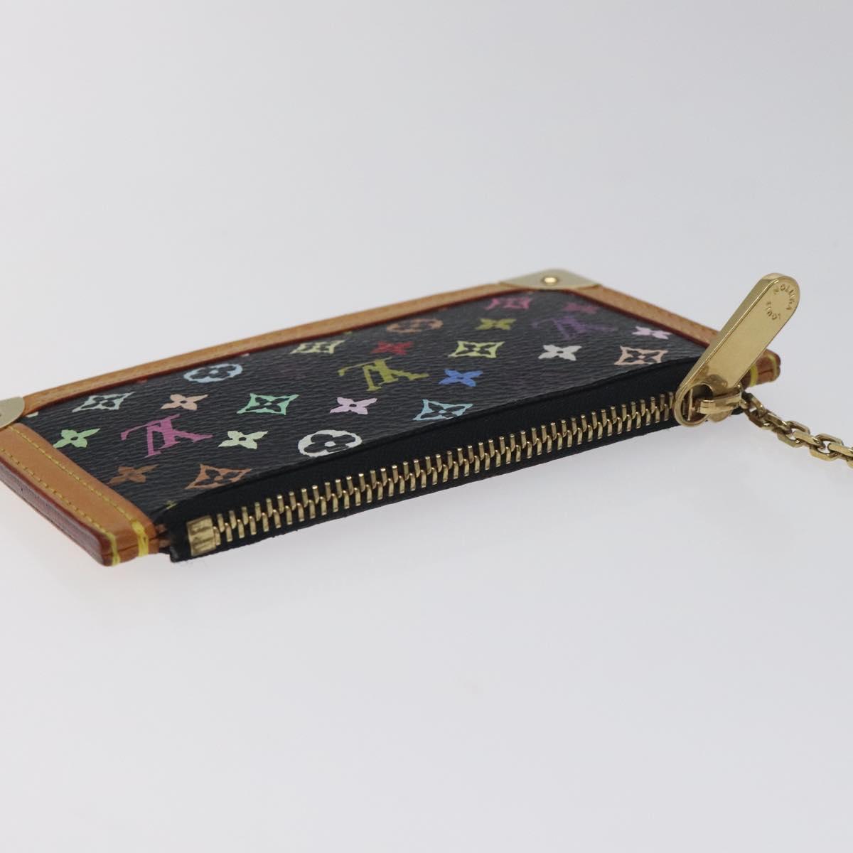 LOUIS VUITTON Multicolor Pochette Cles Coin Purse Black M13664 LV Auth yk18688V