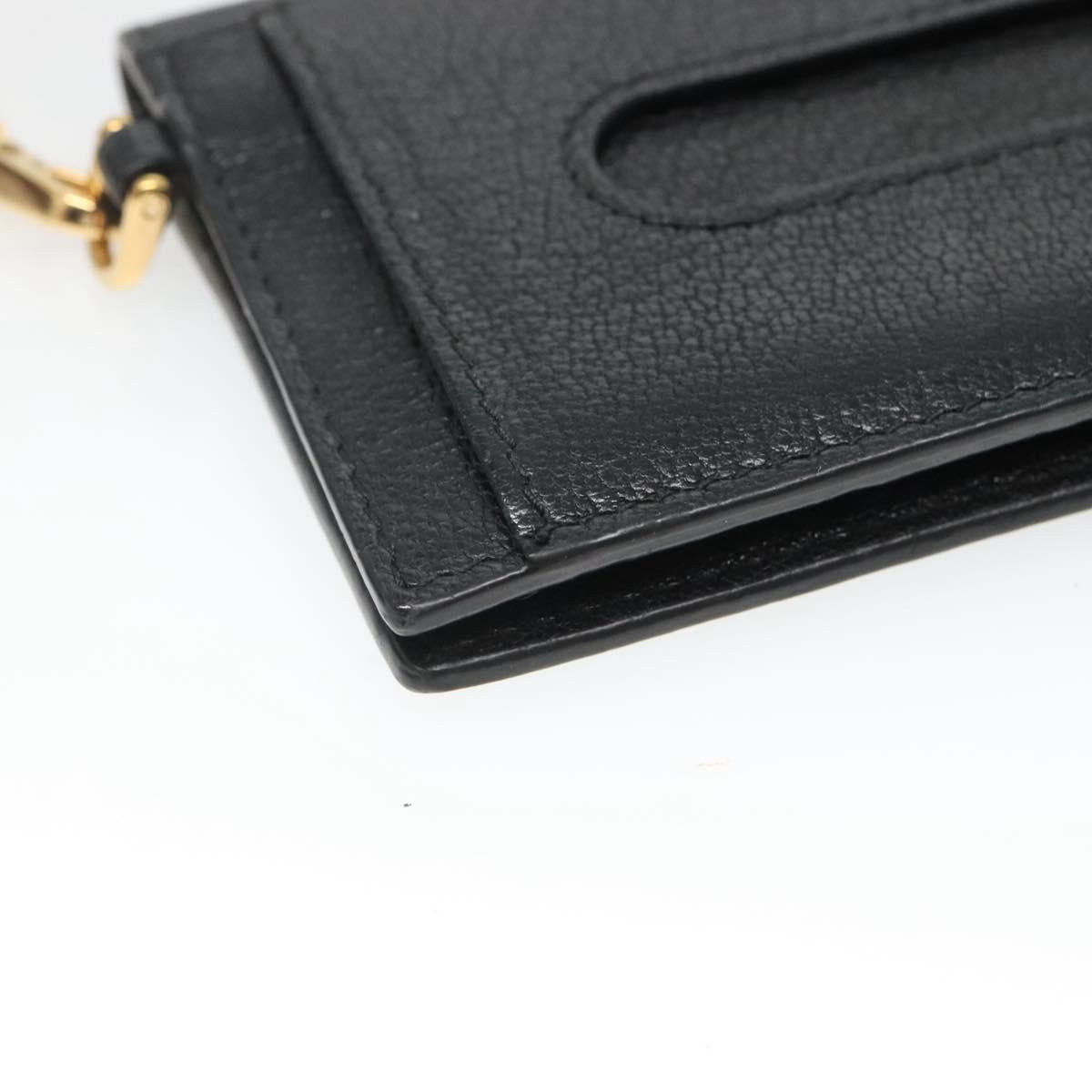 Miu Miu Pass Case Leather Black Auth yk18696V