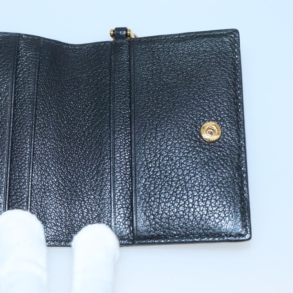 Miu Miu Pass Case Leather Black Auth yk18696V