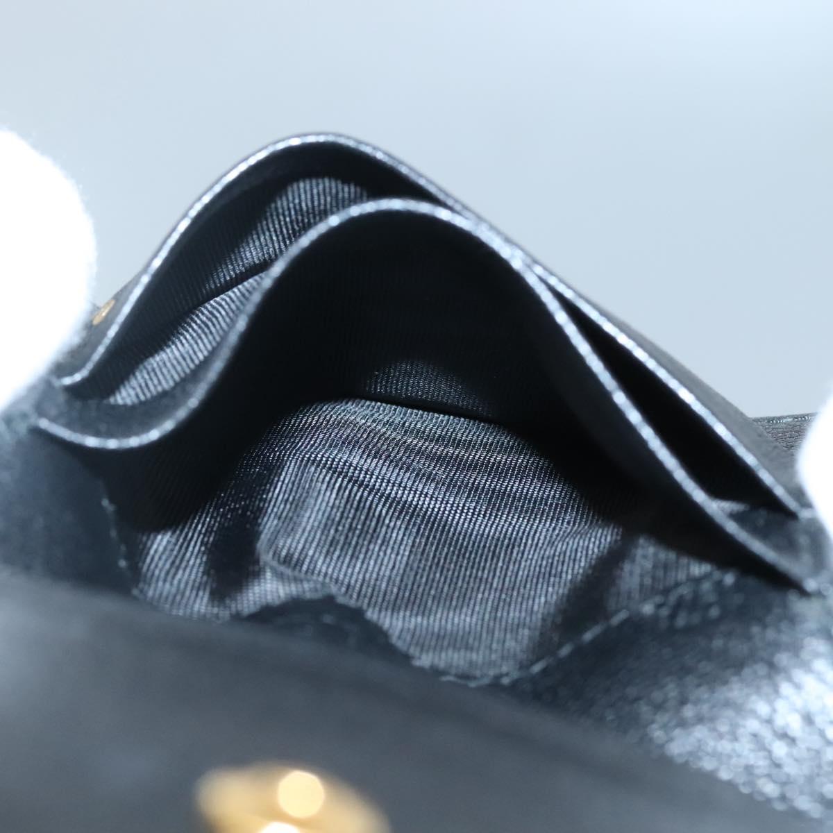 Miu Miu Pass Case Leather Black Auth yk18696V