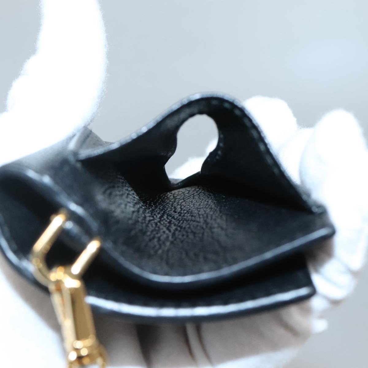 Miu Miu Pass Case Leather Black Auth yk18696V