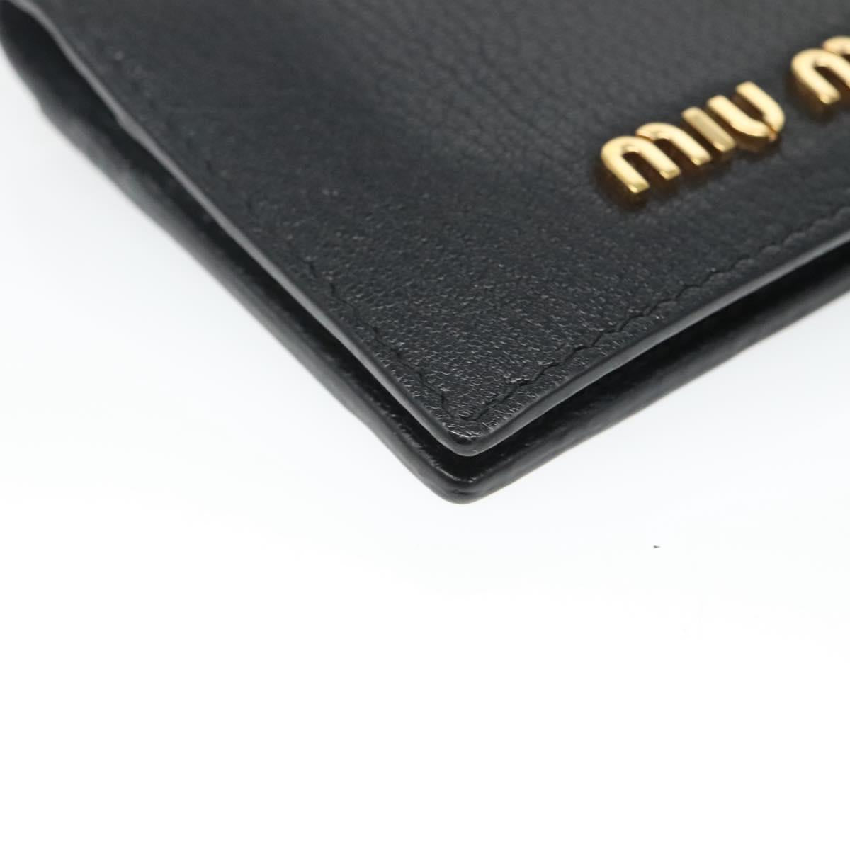 Miu Miu Pass Case Leather Black Auth yk18696V