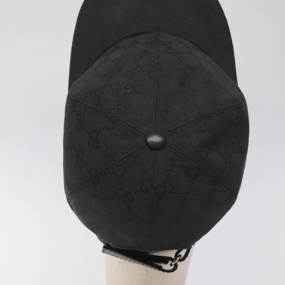 GUCCI GG Canvas Web Sherry Line Cap M Black Red Green 200035 Auth yk18705