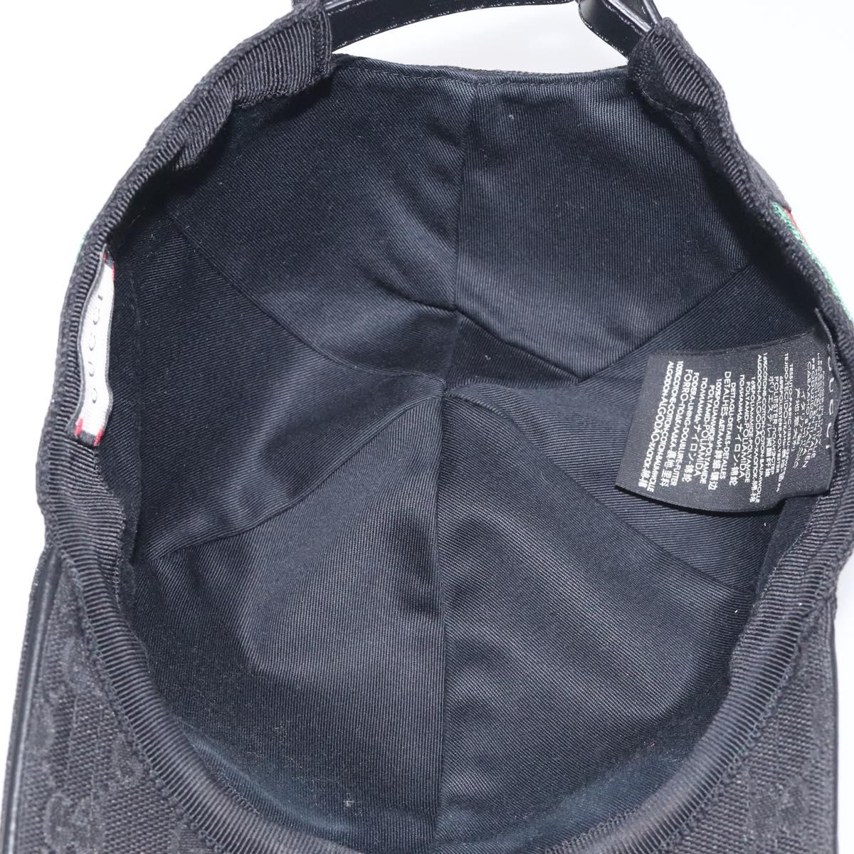 GUCCI GG Canvas Web Sherry Line Cap M Black Red Green 200035 Auth yk18705