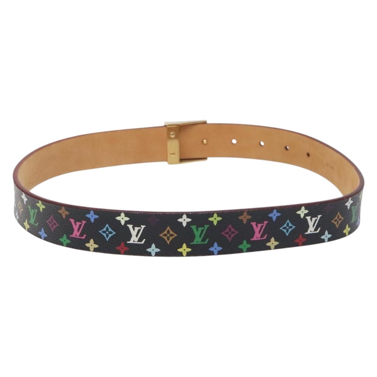 LOUIS VUITTON Monogram Multicolor Ceinture Care Belt Black LV Auth yk18706