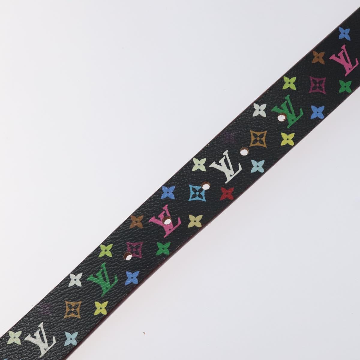 LOUIS VUITTON Monogram Multicolor Ceinture Care Belt Black LV Auth yk18706