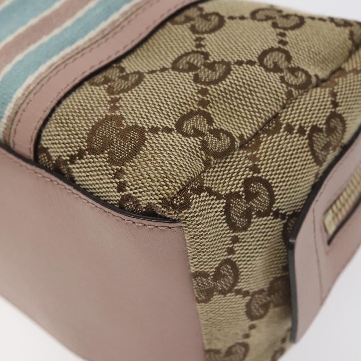 GUCCI GG Canvas Pouch Beige Gold 256636 Auth yk18724V